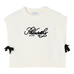 Philosophy Maglia Girocollo Tinta Unita con Logo per Bambina I9E308XX BIANCO PHILOSOPHY 