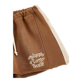 Philosophy Short Tinta Unita con Profili In Contrasto per Bambina I9E401 MARRONE PHILOSOPHY 