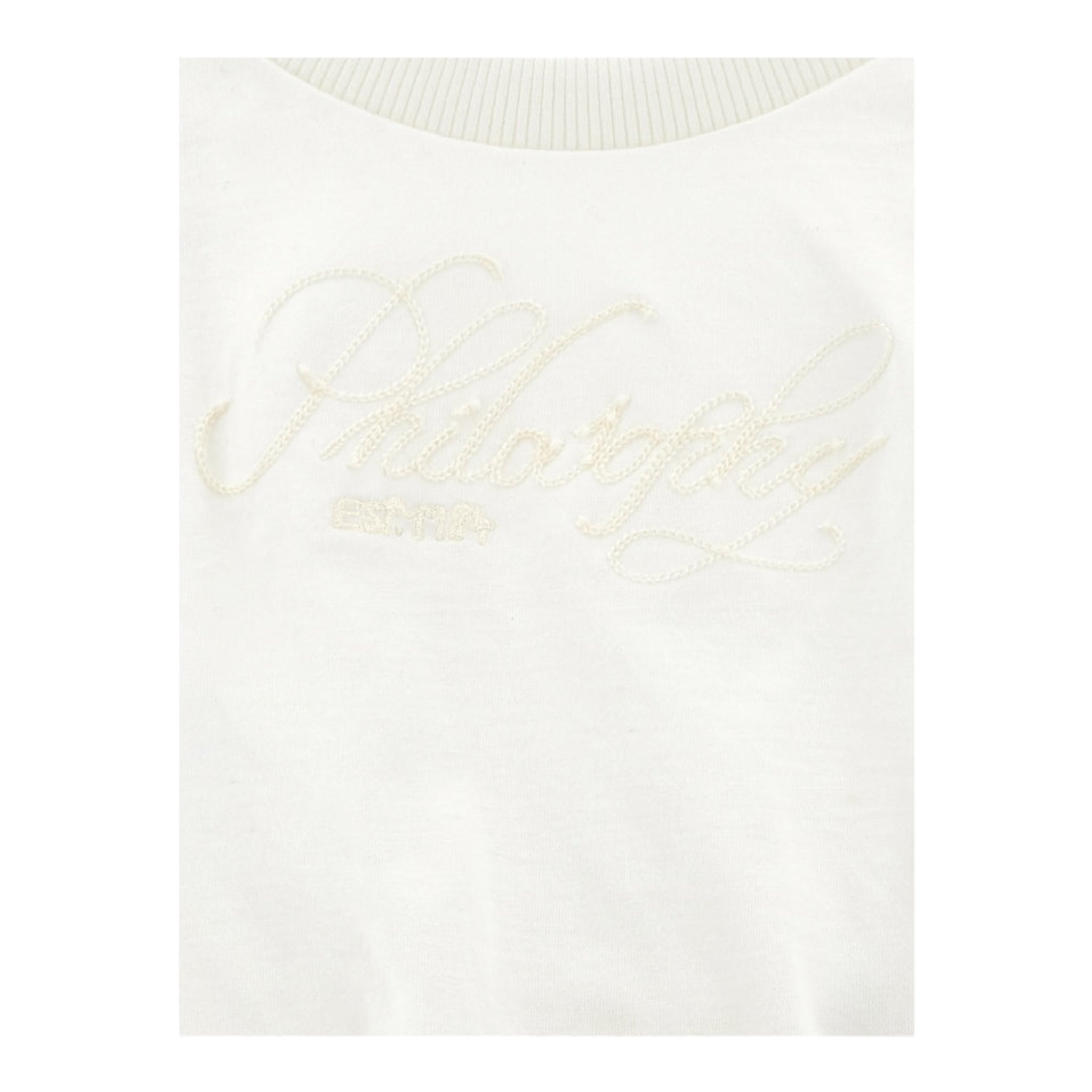 Philosophy Felpa Girocollo Tinta Unita Giromanica per Bambina I9E608X BIANCO PHILOSOPHY 