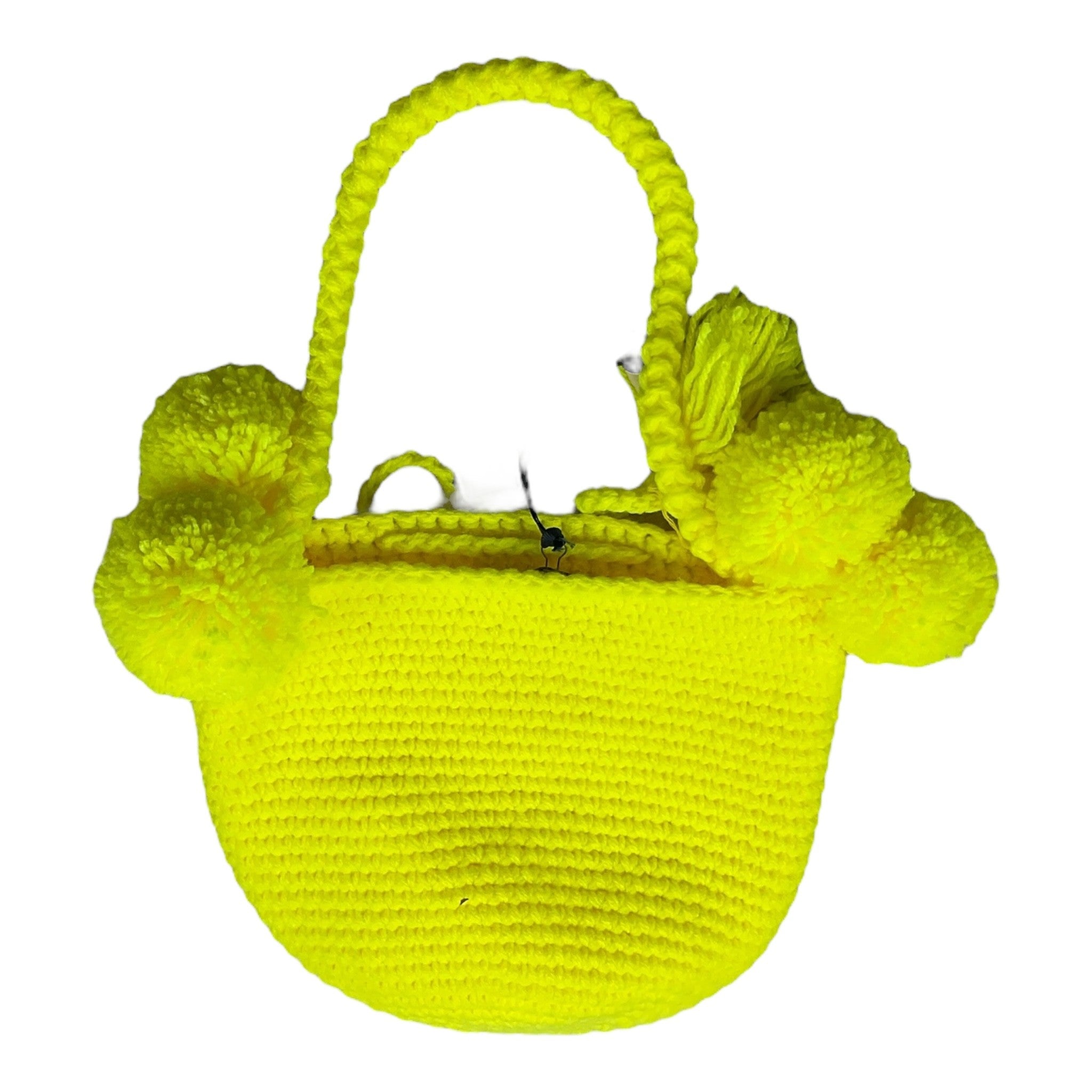 Piccola Ludo Borsa Tinta Unita con Pon Pon per Bambina CAP GIALLO FLUO PICCOLA LUDO 
