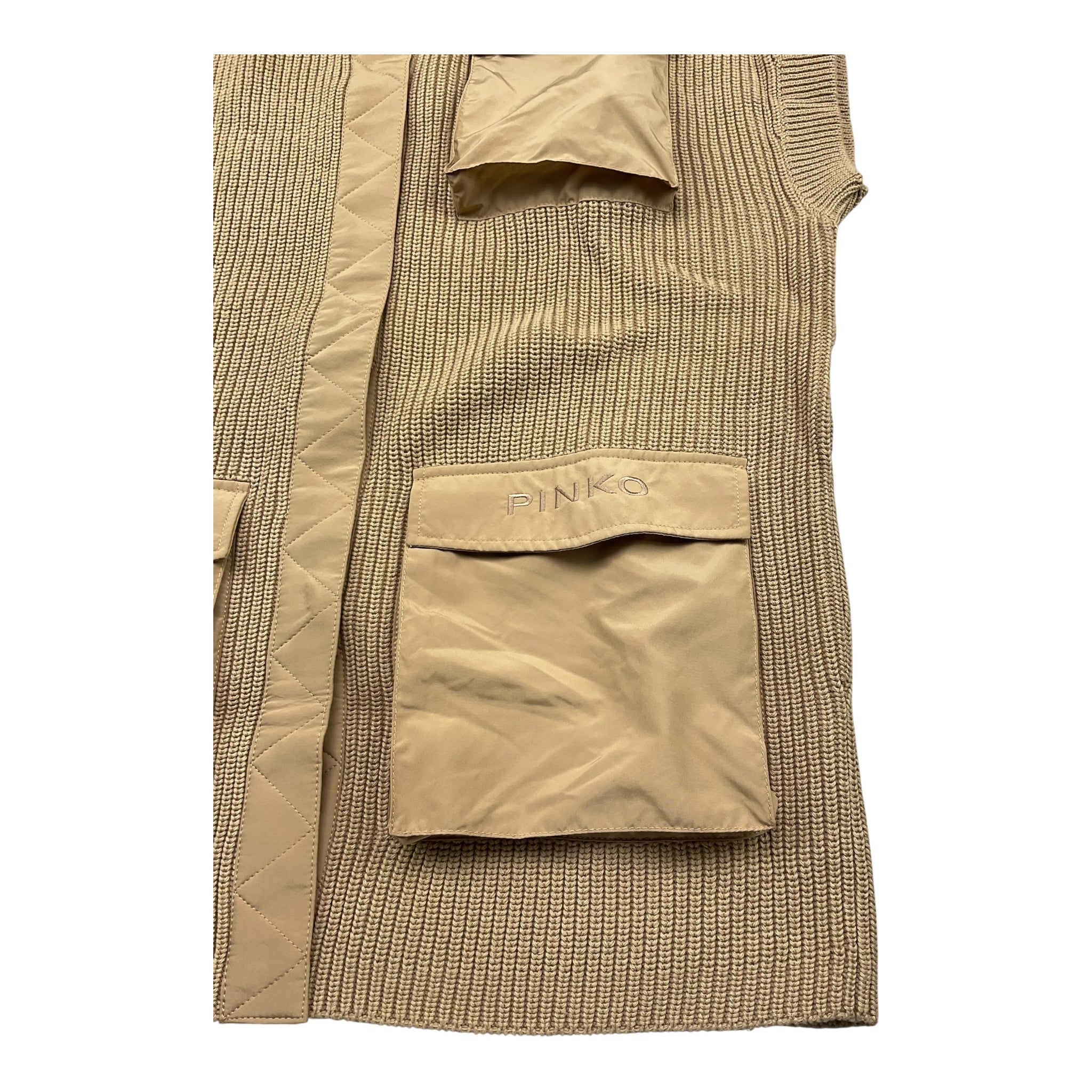 Pinko Gilet In Maglia Girocollo Tinta Unita per Bambina KFMA002X SABBIA PINKO 