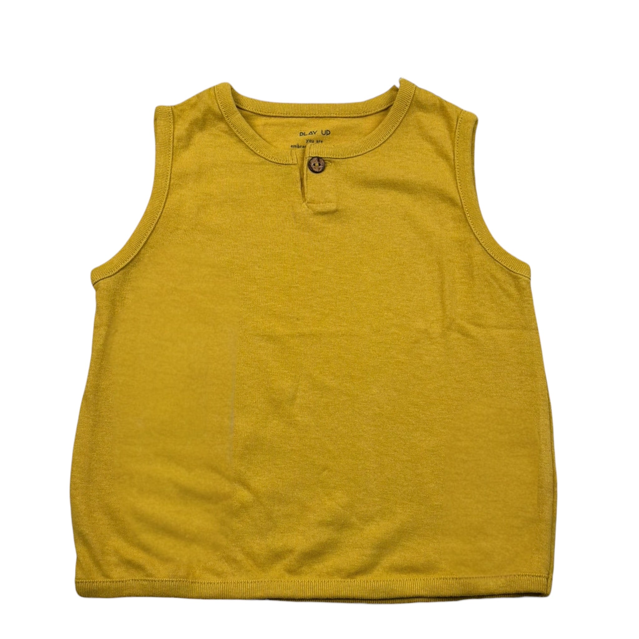 Play Up Canotta Girocollo Tinta Unita con Bottoni per Neonato PA011AQ10901 SENAPE PLAY UP 