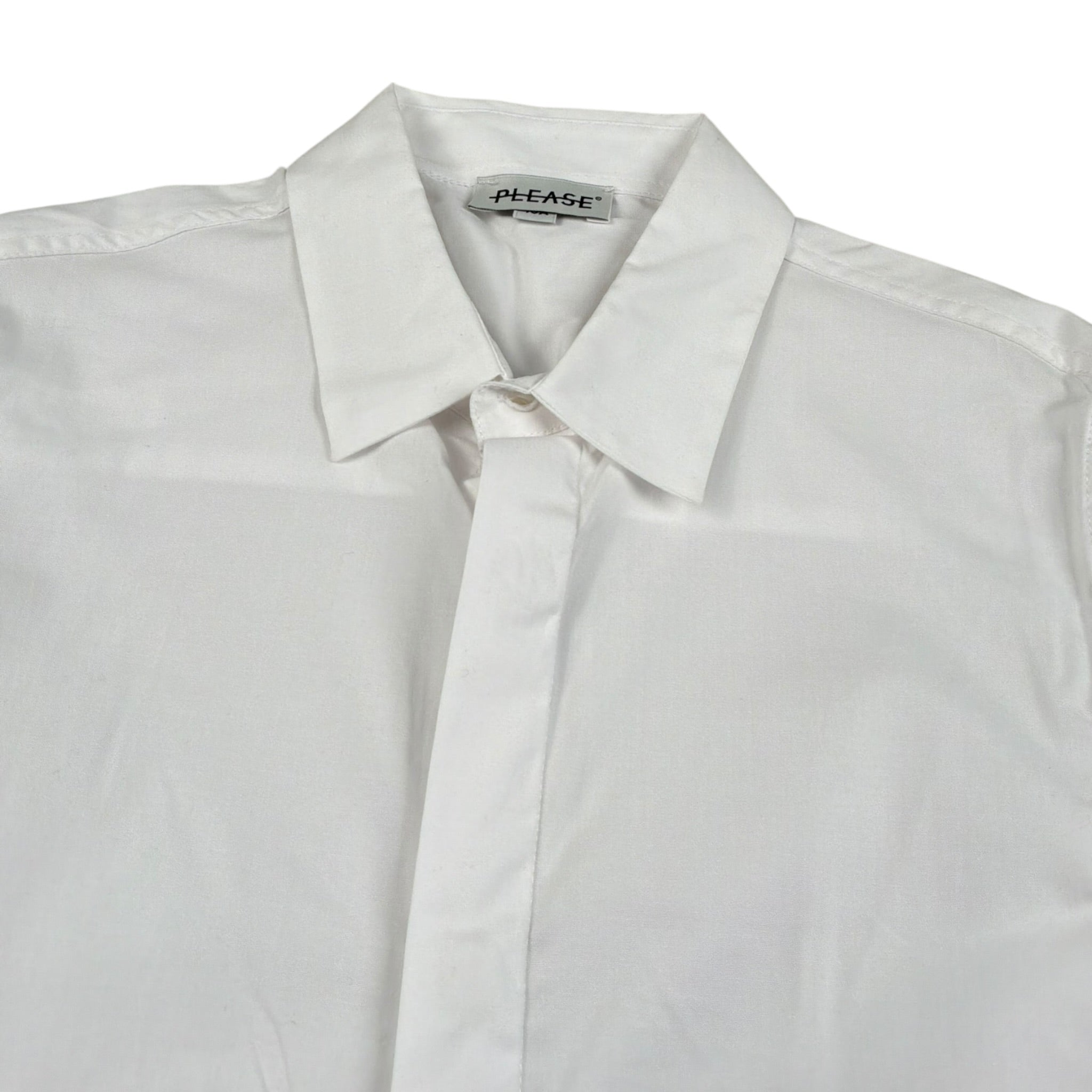 Please Camicia Manica Lunga Tinta Unita per Bambino 2020850 BIANCO PLEASE 