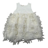 Please Abito Giromanica Tinta Unita con Tulle per Neonata AB26290G73 PANNA PLEASE 