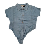 Please Camicia Mezza Manica Tinta Unita per Neonata CC85010G71 AZZURRO PLEASE 