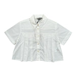 Please Camicia Modello Crop tinta unita Mezza Manica Bianco per Bambina CC93270G72 BIANCO PLEASE 