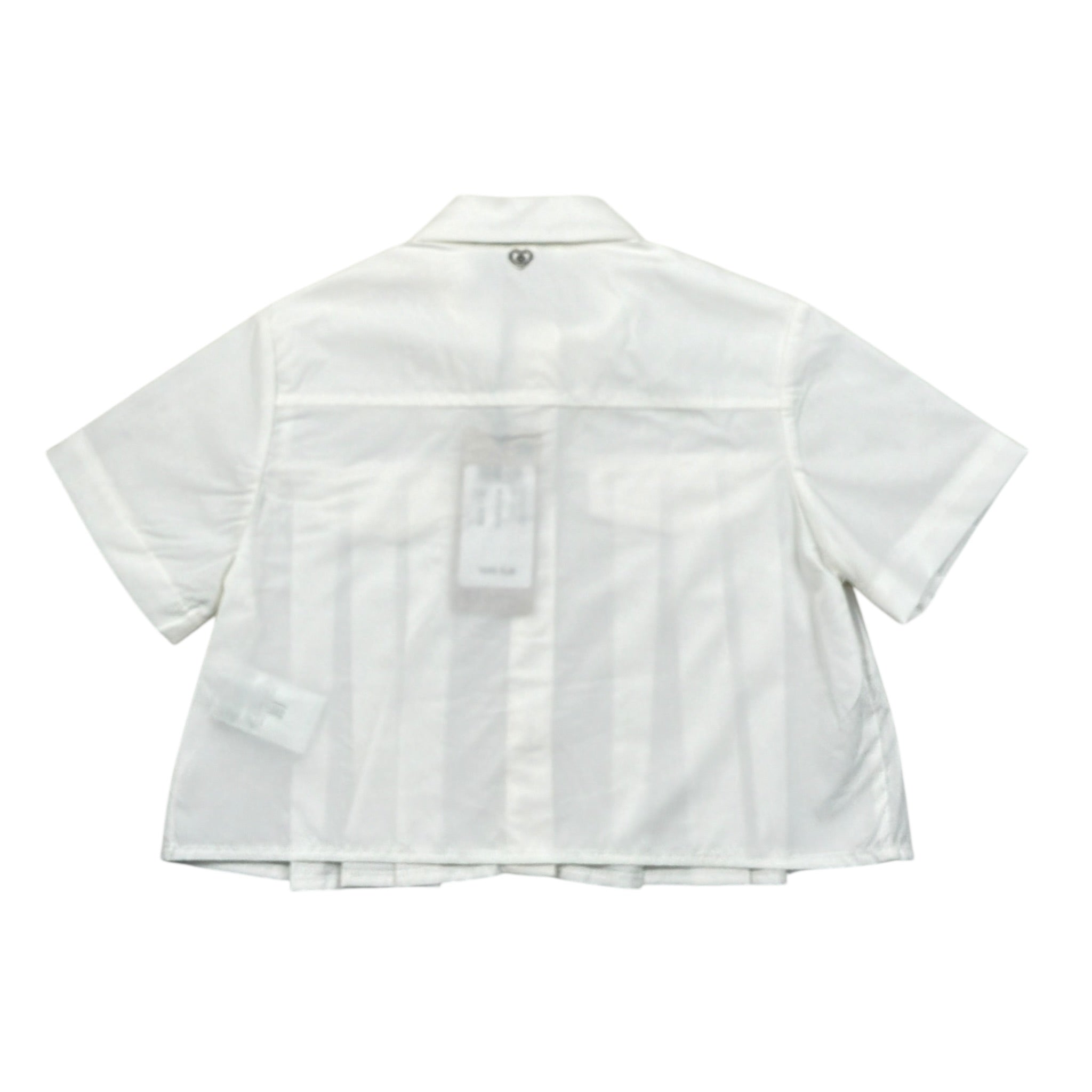 Please Camicia Modello Crop tinta unita Mezza Manica Bianco per Bambina CC93270G72 BIANCO PLEASE 