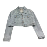 Please Giubbino In Denim Tinta Unita per Bambina JB11012G73 AZZURRO PLEASE 