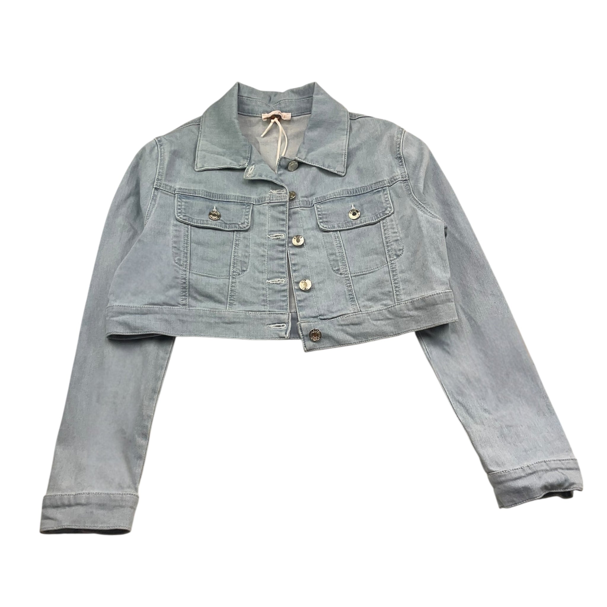 Please Giubbino In Denim Tinta Unita per Bambina JB11012G73 AZZURRO PLEASE 