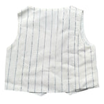Please Gilet Tinta Unita con Fantasia A Righe per Neonato JH02131B73 BIANCO PLEASE 