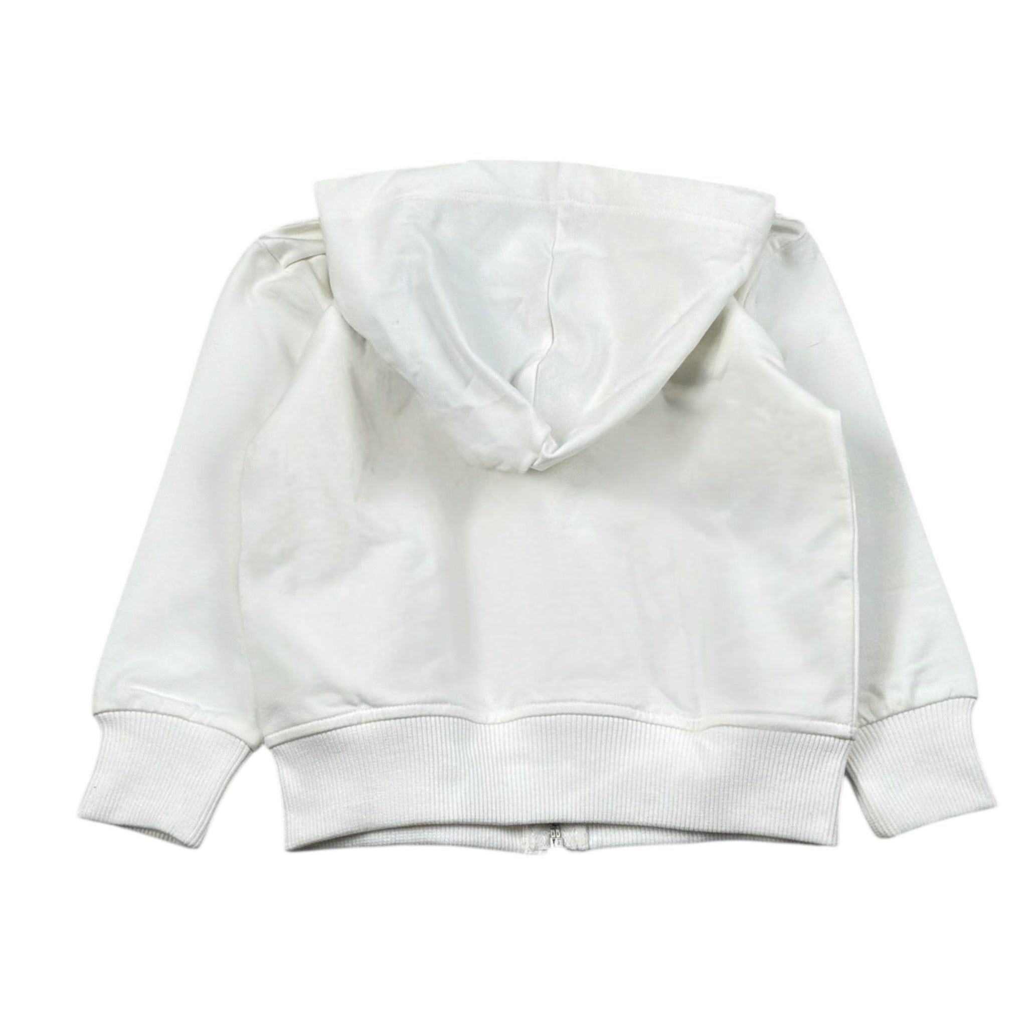 Please Felpa Tinta Unita con Zip E Stampa per Bambino LK06042B71 BIANCO PLEASE 