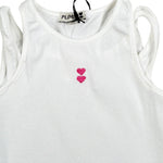 Please Canotta Tinta Unita A Costine per Bambina M019072G72 BIANCO PLEASE 