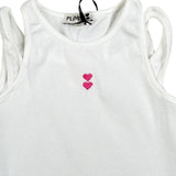 Please Canotta Tinta Unita A Costine per Bambina M019072G72 BIANCO PLEASE 