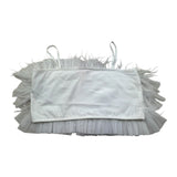 Please Top Bretelline Tinta Unita con Piume per Bambina M06032G73 BIANCO PLEASE 