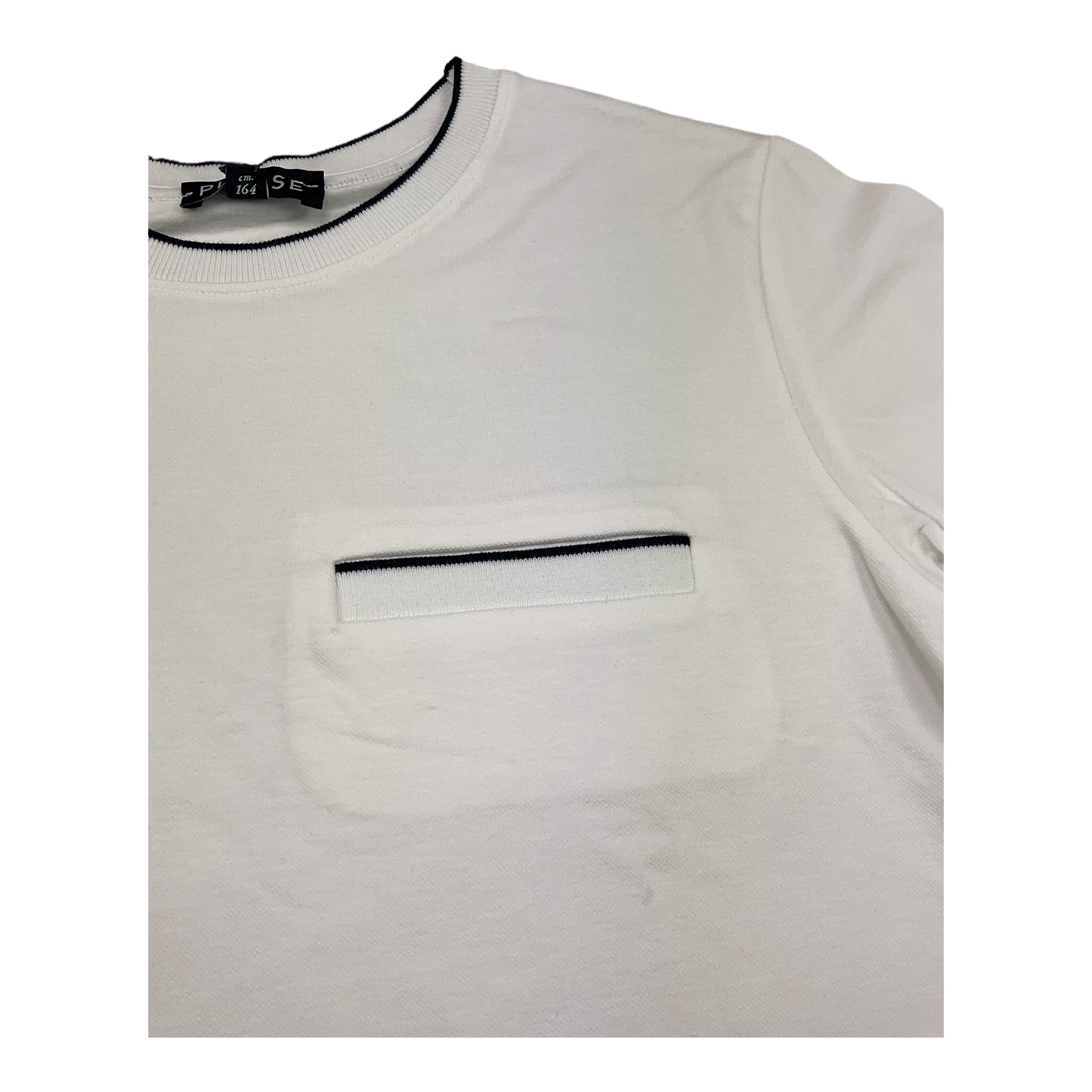 Please T-Shirt Girocollo Tinta Unita per Bambino MB15280B73 BIANCO PLEASE 