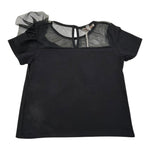 Please T-Shirt Tinta Unita Velata per Bambina MB30032G73X NERO PLEASE 