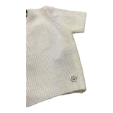 Please T-Shirt In Maglia Tinta Unita con Scollo Retro per Bambina NB16230G72 BIANCO PLEASE 