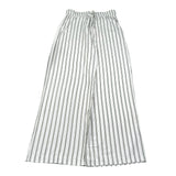 Please Pantalone Tinta Unita Modello A Palazzo con Fantasia A Righe per Bambina PE32131G73 BIANCO PLEASE 