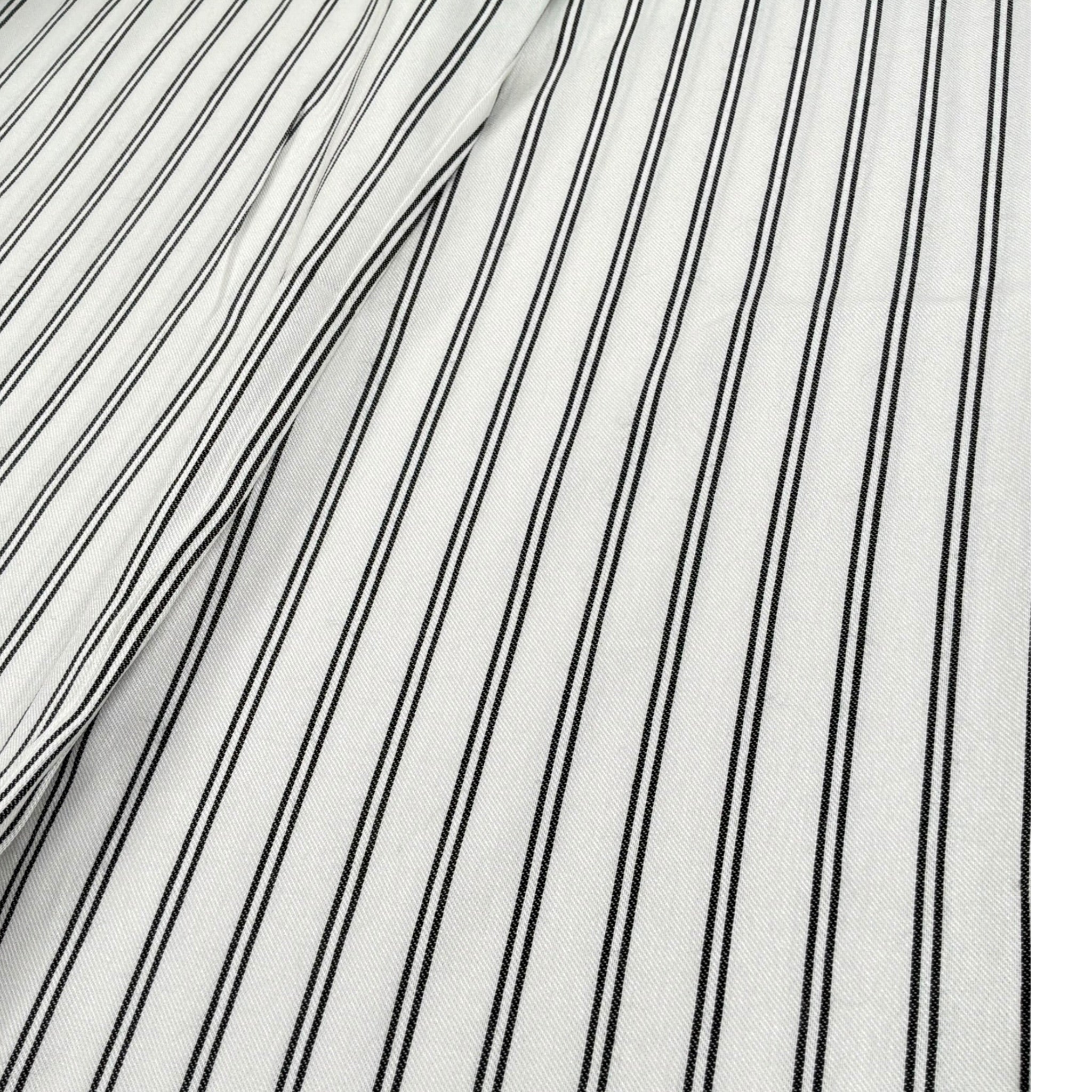Please Pantalone Tinta Unita Modello A Palazzo con Fantasia A Righe per Bambina PE32131G73 BIANCO PLEASE 