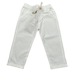 Please Pantalone tinta unita con Elastico In Vita Bianco per Neonato PE54272B13 BIANCO PLEASE 
