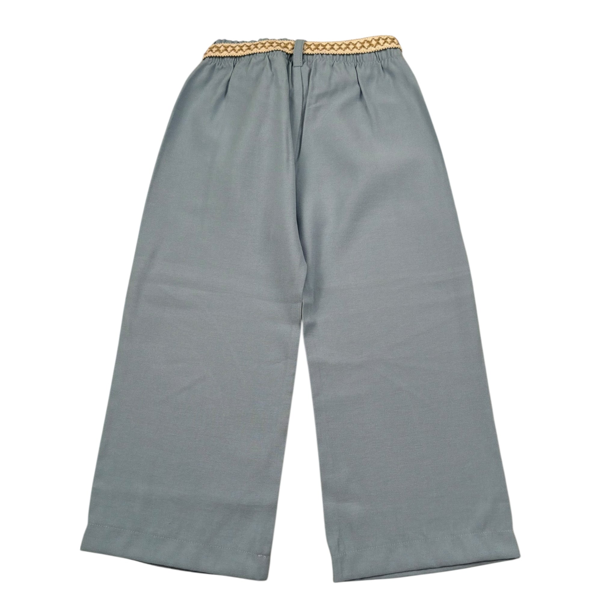Please Pantalone Tinta Unita Modello Palazzo per Bambina PE66130G71 AZZURRO PLEASE 