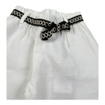 Please Pantalone Tinta Unita Modello Palazzo per Neonata PE66130G7N BIANCO PLEASE 