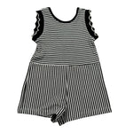 Please Tuta Intera Giromanica Fantasia A Righe per Bambina TC09071G71 BIANCO/NERO PLEASE 