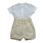 Pontoporponto Completo 3 Pezzi Camicia-Bermuda-Papillions per Neonato 5797 BIANCO/BEIGE PONTOPORPONTO 