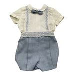 Pontoporponto Pagliaccetto Mezza Manica Bicolore per Neonato 6314 BIANCO/AZZURRO PONTOPORPONTO 