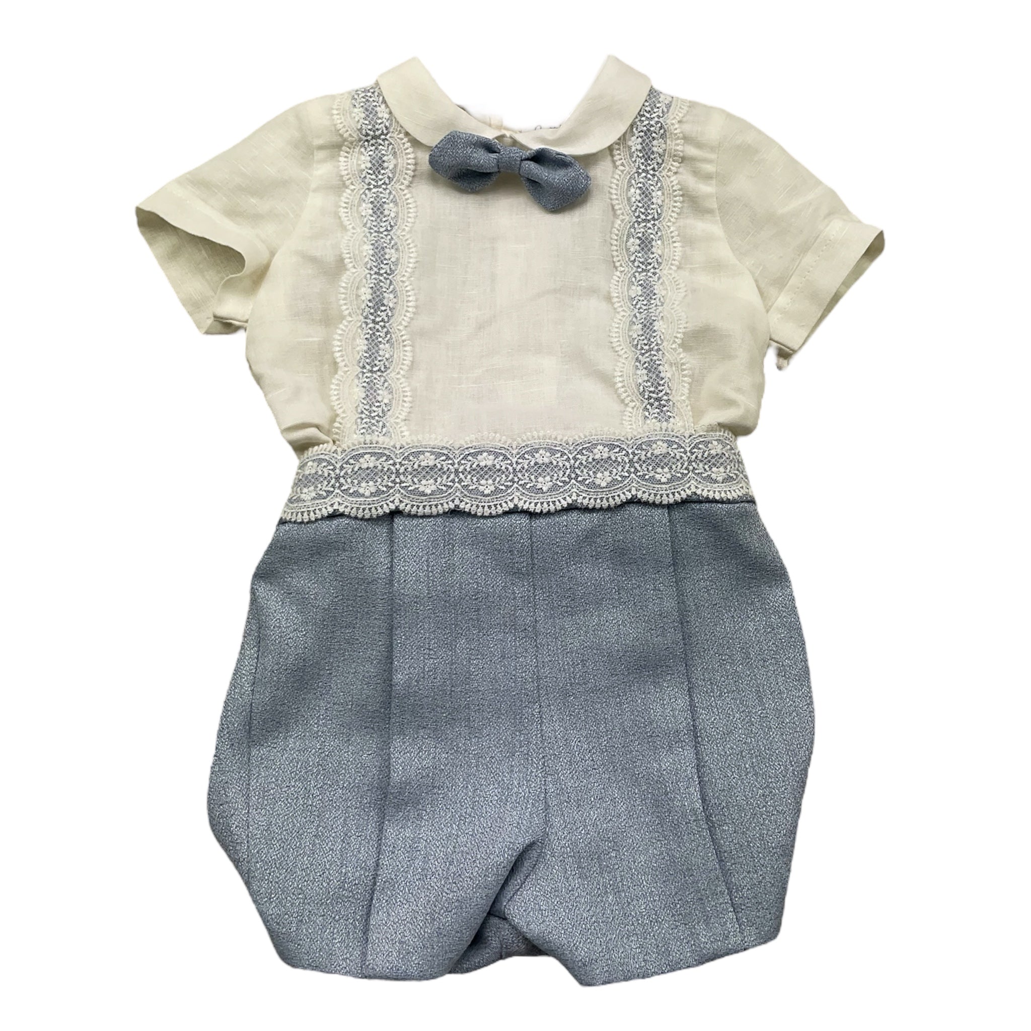 Pontoporponto Pagliaccetto Mezza Manica Bicolore per Neonato 6314 BIANCO/AZZURRO PONTOPORPONTO 