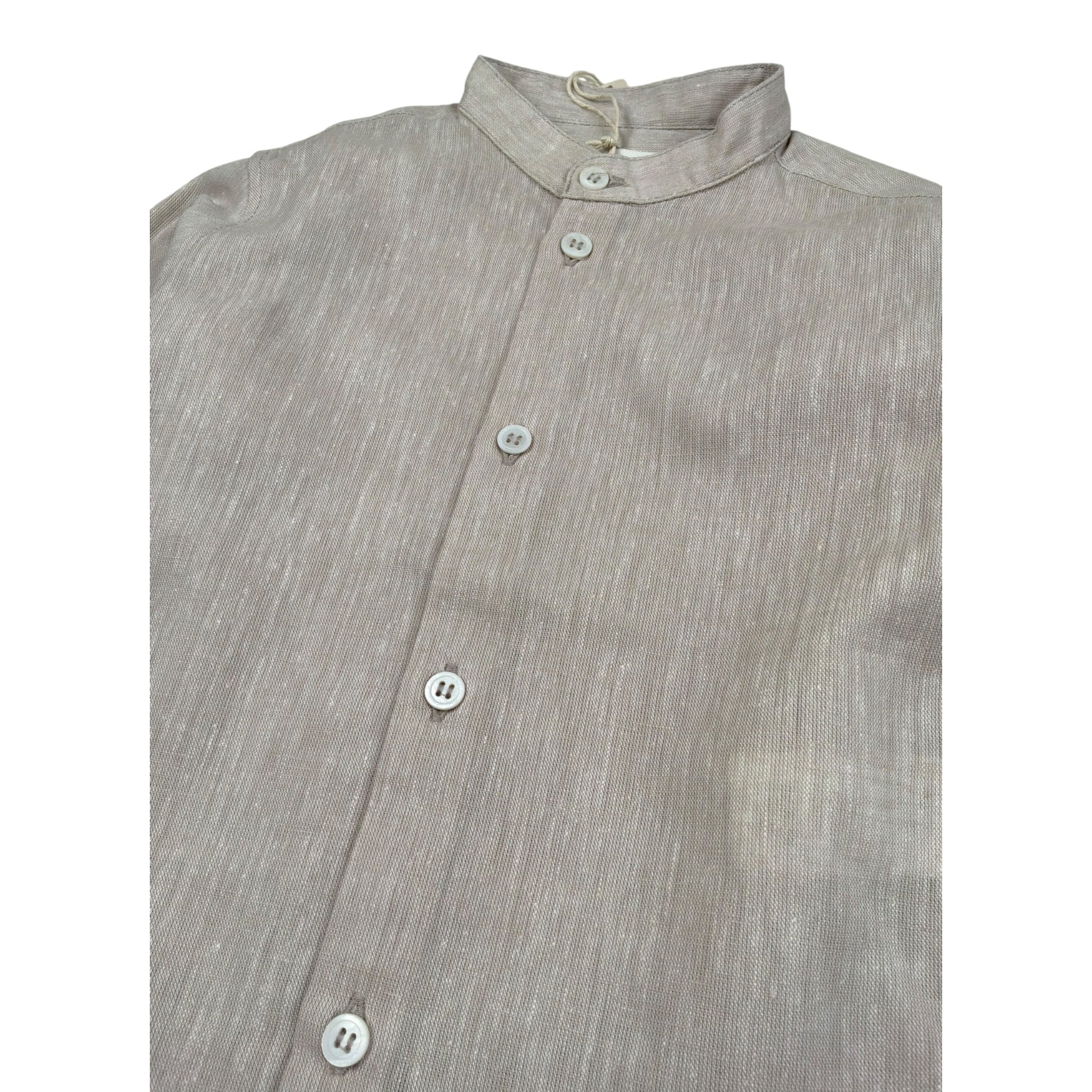 Pure Firenze Camicia Manica Lunga Collo Coreano tinta unita Beige per Neonato PC03176X BEIGE PURE FIRENZE 