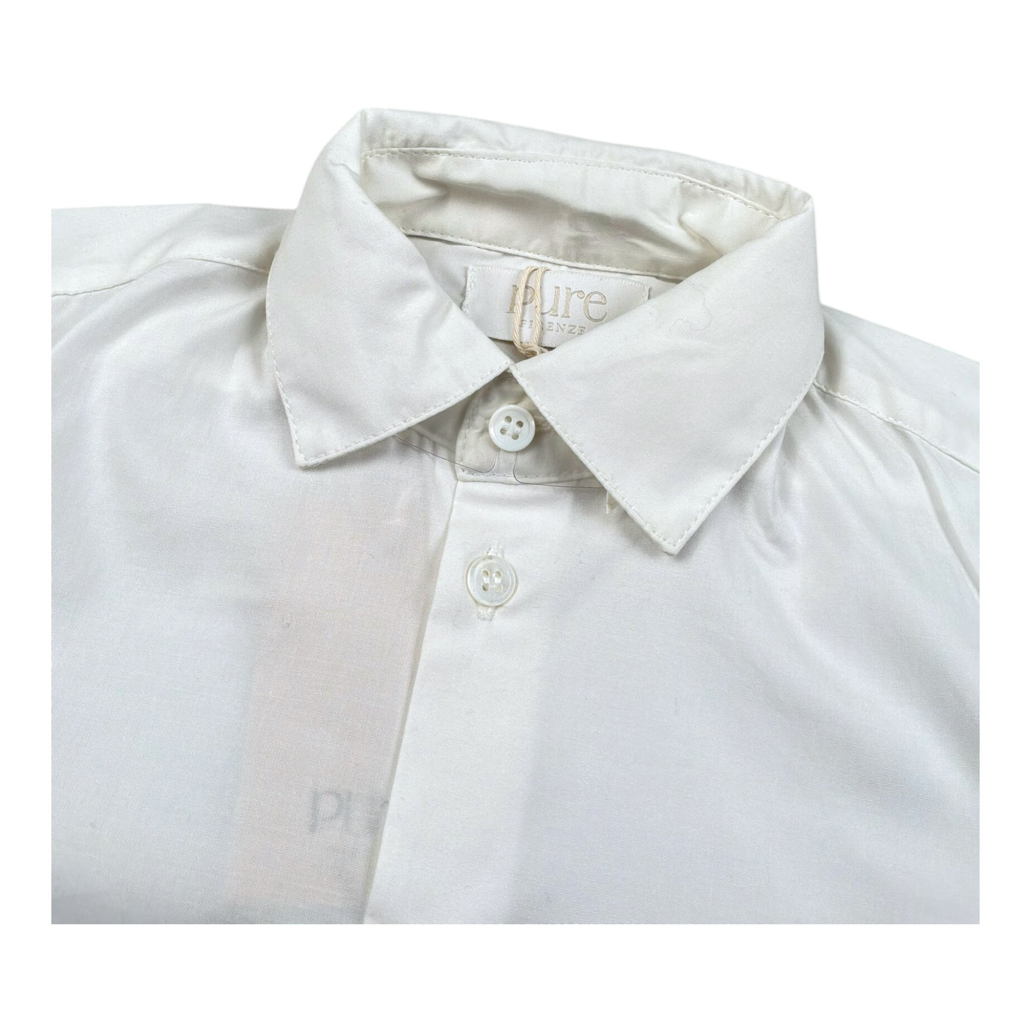 Pure Firenze Camicia Manica Lunga Tinta Unita per Neonato PC03179 PANNA PURE FIRENZE 