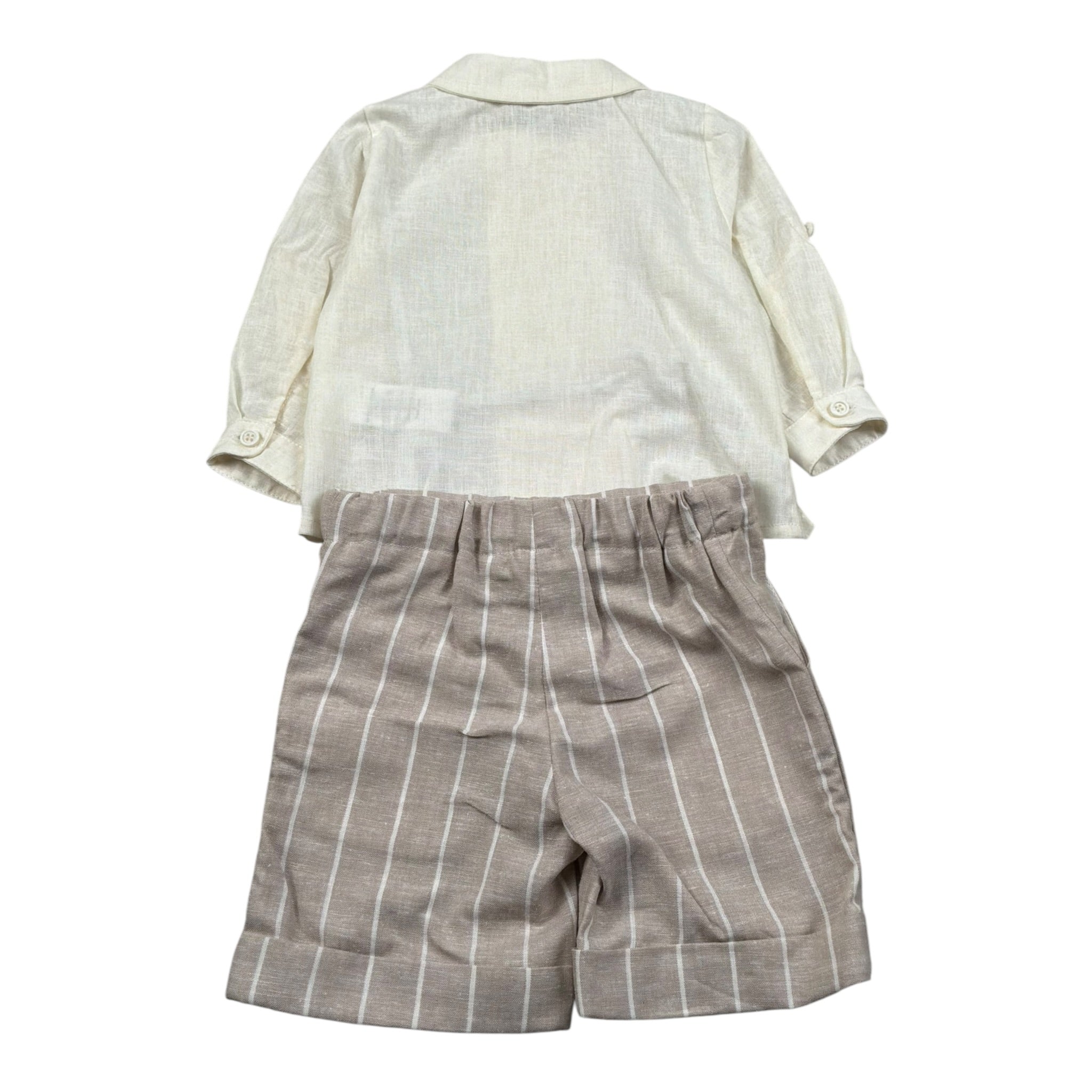 Pure Firenze Completo 2 Pezzi Camicia-Bermuda Beige per Neonato PC03310 BEIGE PURE FIRENZE 