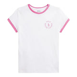 Ralph Lauren T-Shirt Girocollo Tinta Unita con Stampa per Bambina 313965017002 BIANCO RALPH LAUREN 