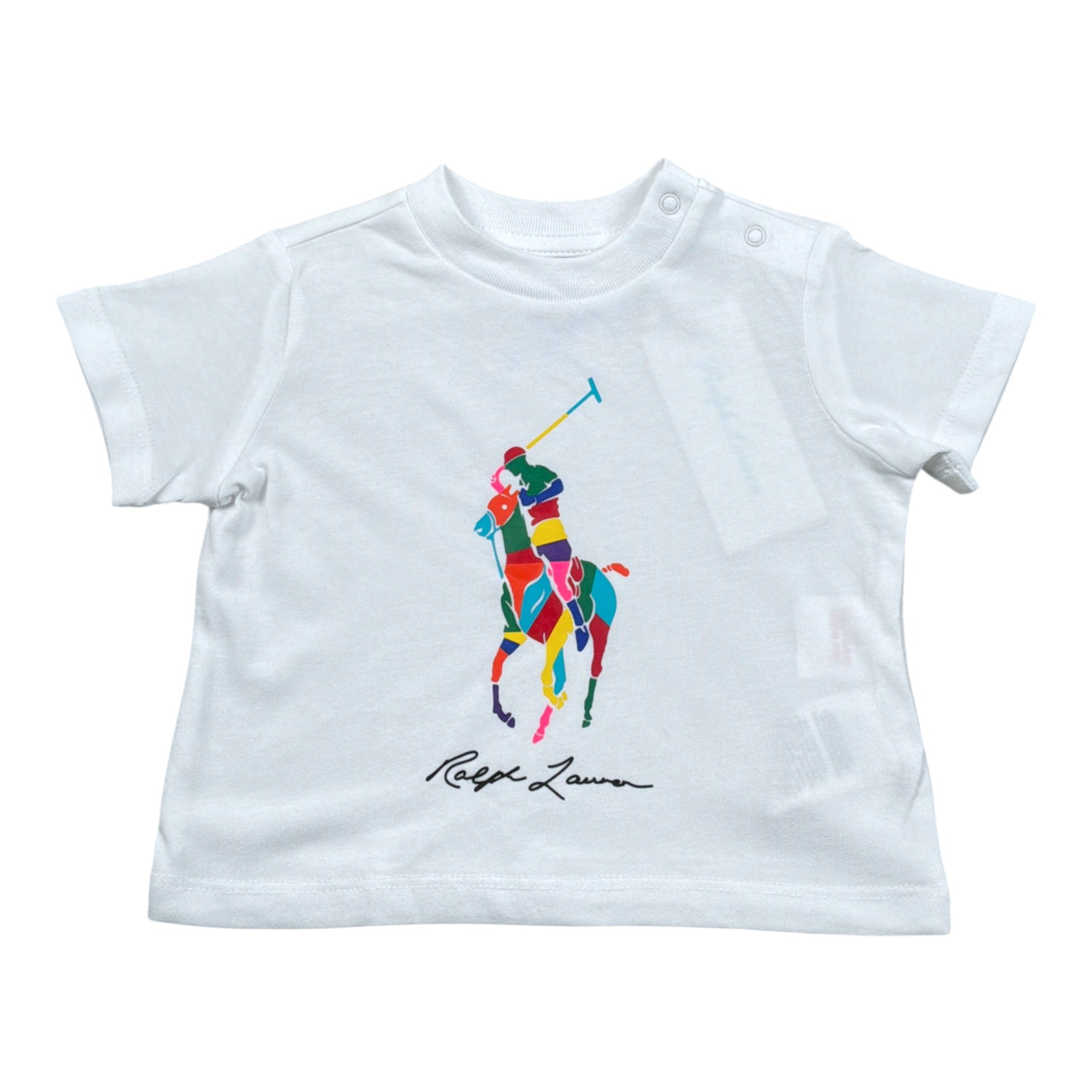 Ralph Lauren T-Shirt tinta unita con Logo Bianco per Neonato 320936473001 BIANCO RALPH LAUREN 
