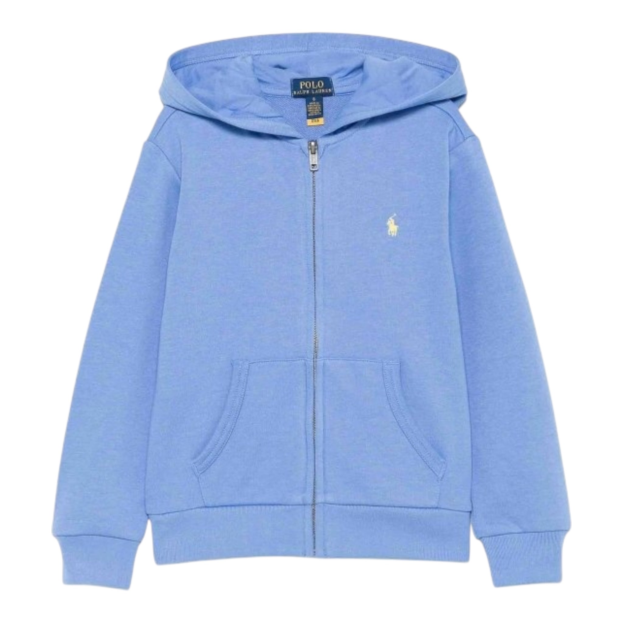 Ralph Lauren Felpa Tinta Unita con Zip E Cappuccio per Bambino 322964134003 AZZURRO RALPH LAUREN 