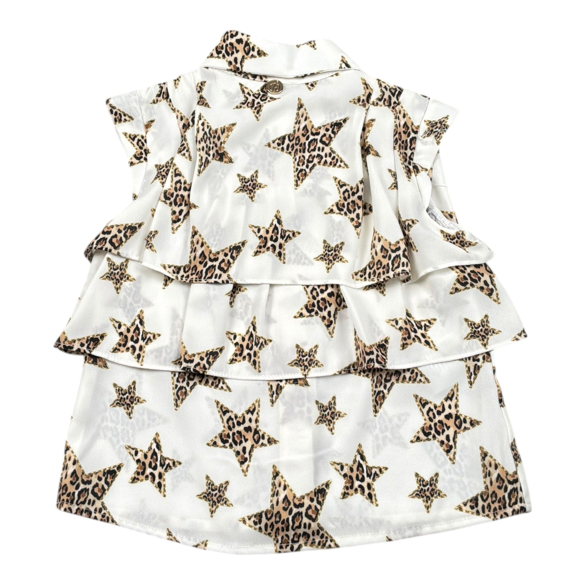 Relish Camicia Tinta Unita con Fantasia Stelle per Bambina 18656 PANNA RELISH 