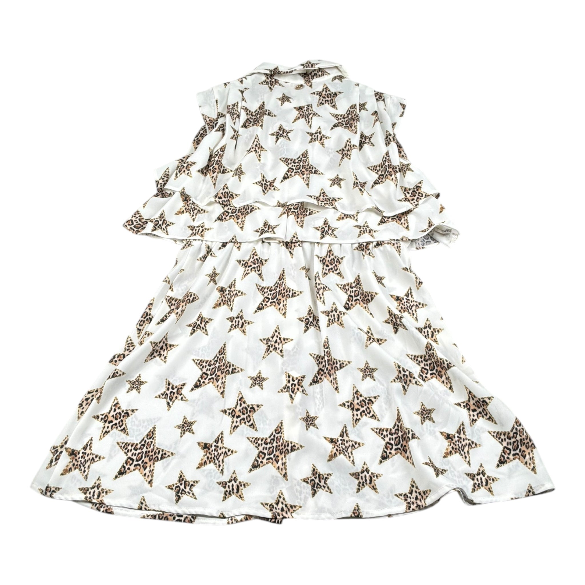 Relish Abito Tinta Unita con Stampa Stelle per Bambina RGP2409009008 PANNA RELISH 
