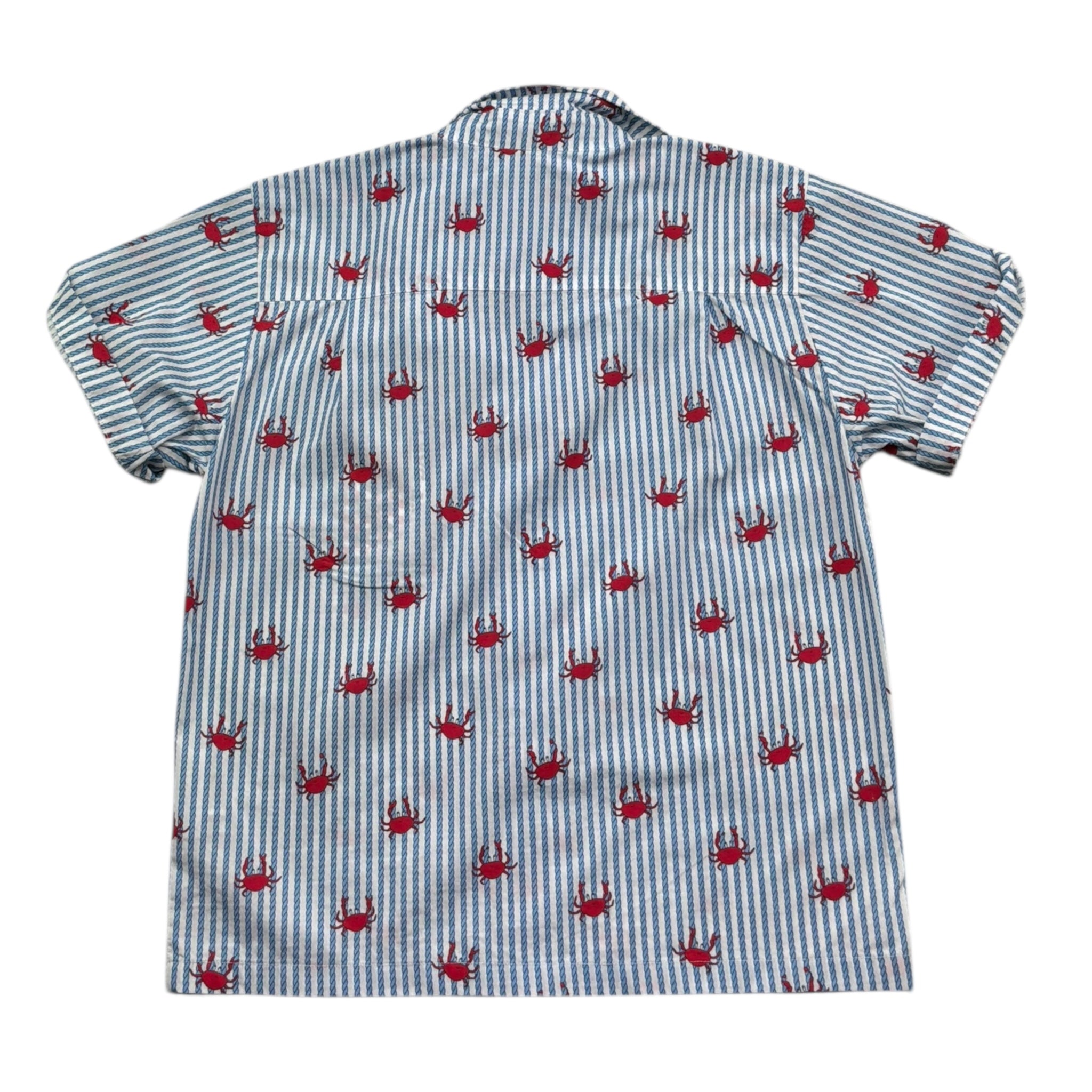 Saint Barth Camicia Tinta Unita con Fantasia A Righe Mezza Manica per Bambino 00783L BIANCO SAINT BARTH 