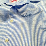 Saint Barth Camicia Bicolore con Fantasia A Righe per Bambino 00867L BIANCO/AZZURRO SAINT BARTH 