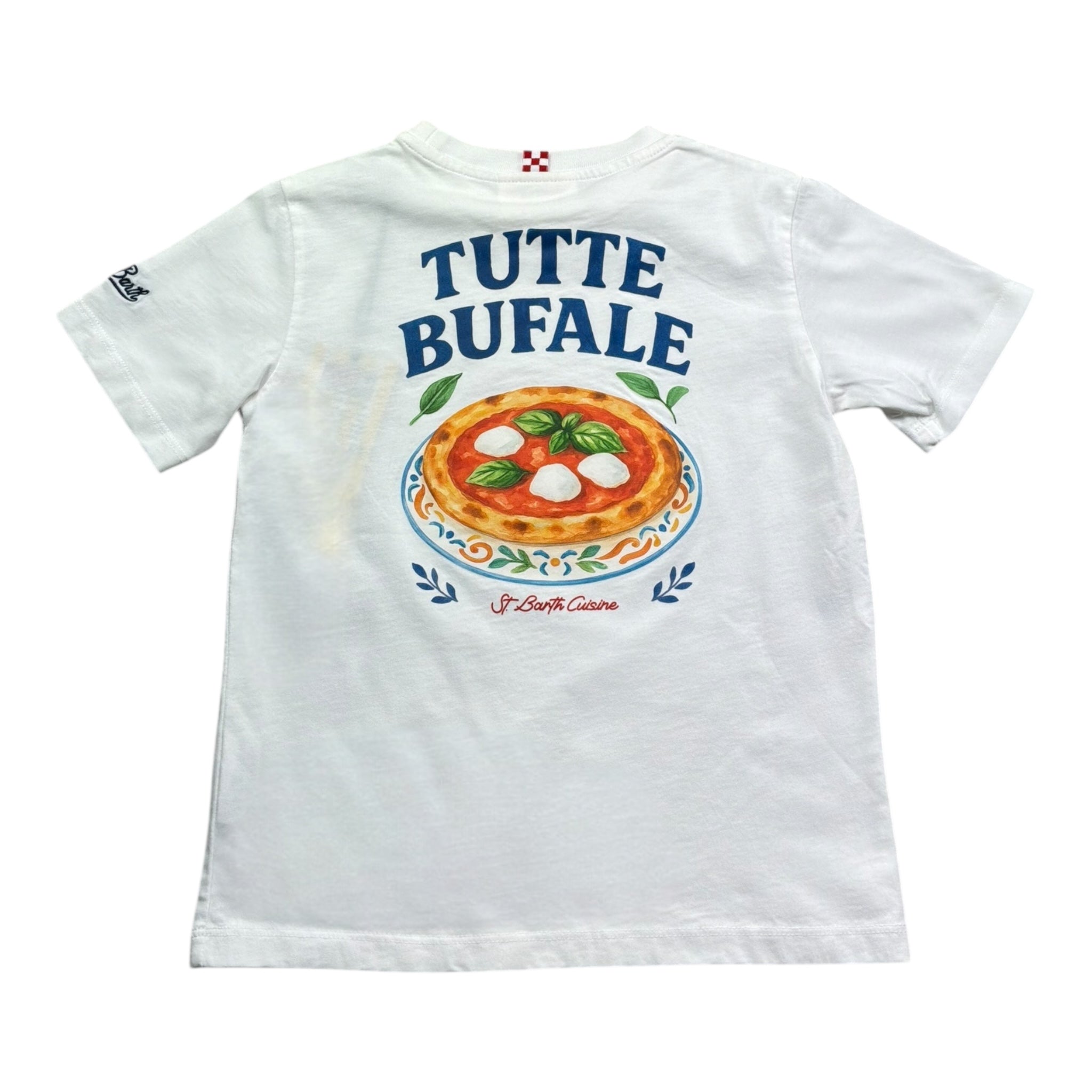 Saint Barth T-Shirt Girocollo Tinta Unita con Stampa per Bambino 01227L BIANCO SAINT BARTH 