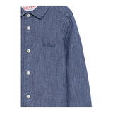 Saint Barth Camicia Manica Lunga Tinta Unita per Neonato AGN0001003N BLU SAINT BARTH 