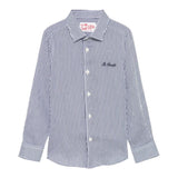 Saint Barth Camicia Manica Lunga Fantasia A Righe per Neonato AGN000101183 BLU SAINT BARTH 