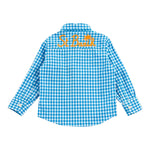 Saint Barth Camicia Manica Lunga Fantasia Quadri per Bambino AGNESEM AZZURRO SAINT BARTH 