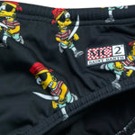 Saint Barth Costume Modello Slip Bicolore con Stampa Bart per Bambino BARTPIRATE NERO SAINT BARTH 