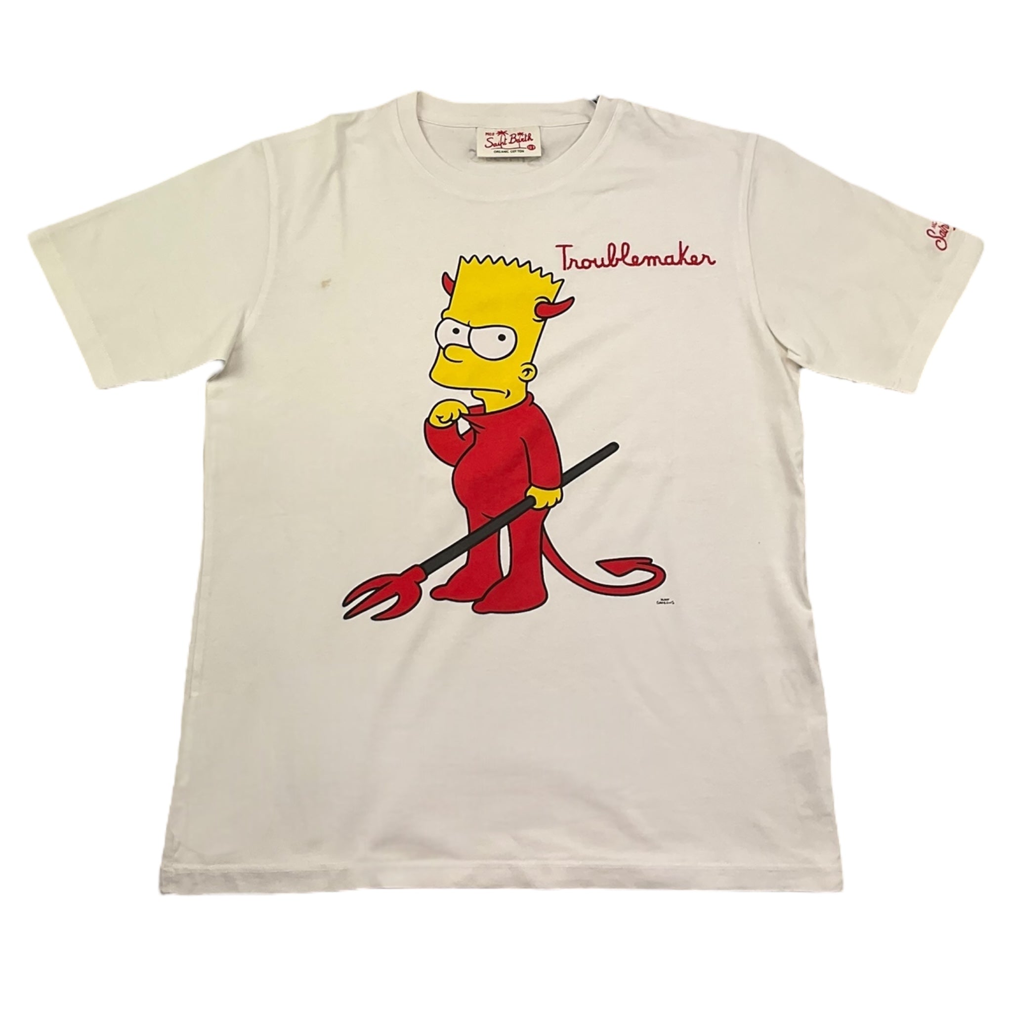 Saint Barth T-Shirt Girocollo Tinta Unita con Stampa Simpson per Bambino BLUS BIANCO SAINT BARTH 