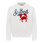 Saint Barth Felpa Girocollo Tinta Unita con Stampa per Bambino BOBB001 BIANCO SAINT BARTH 