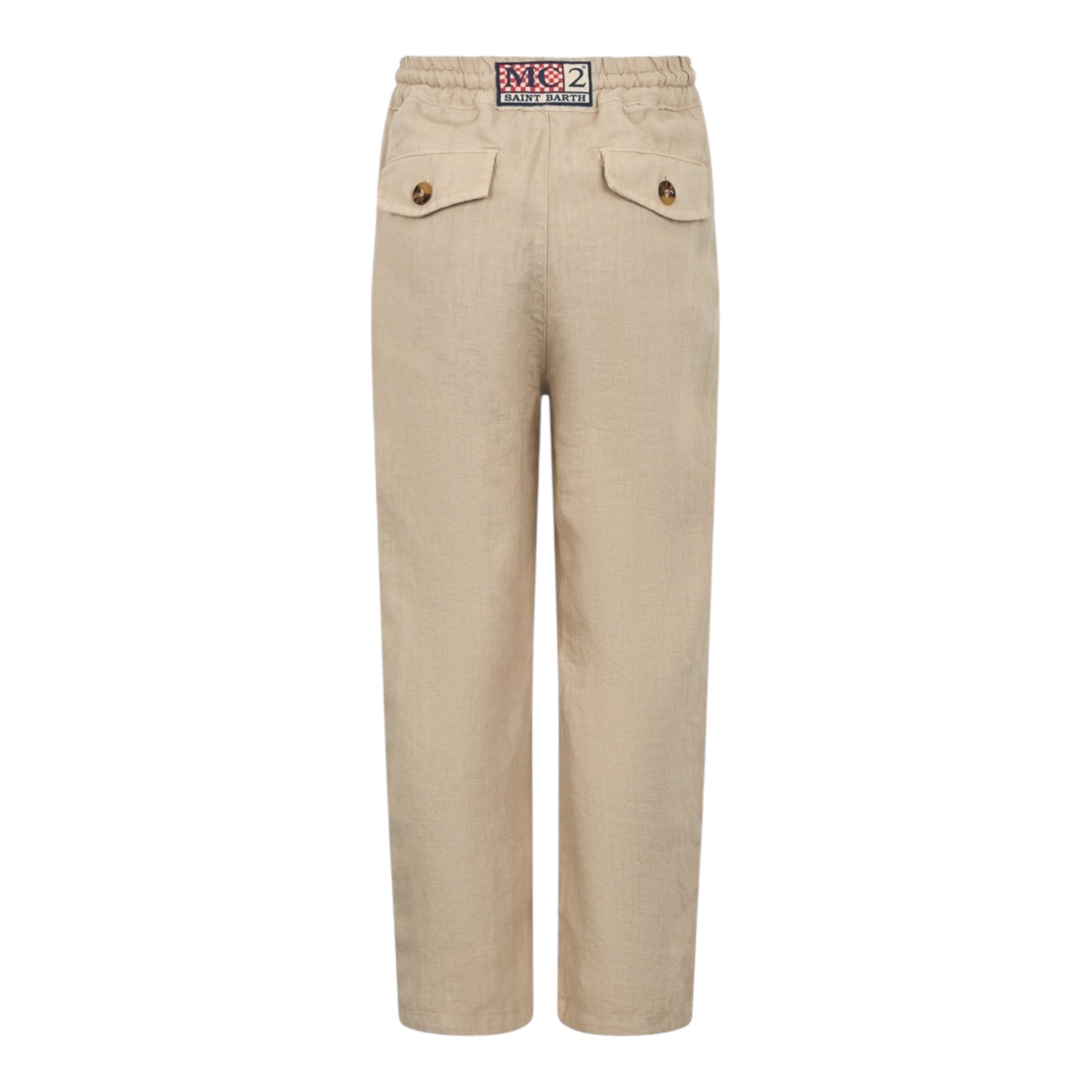 Saint Barth Pantalone Tinta Unita con Elastico In Vita per Neonato CALAIS BEIGE SAINT BARTH 