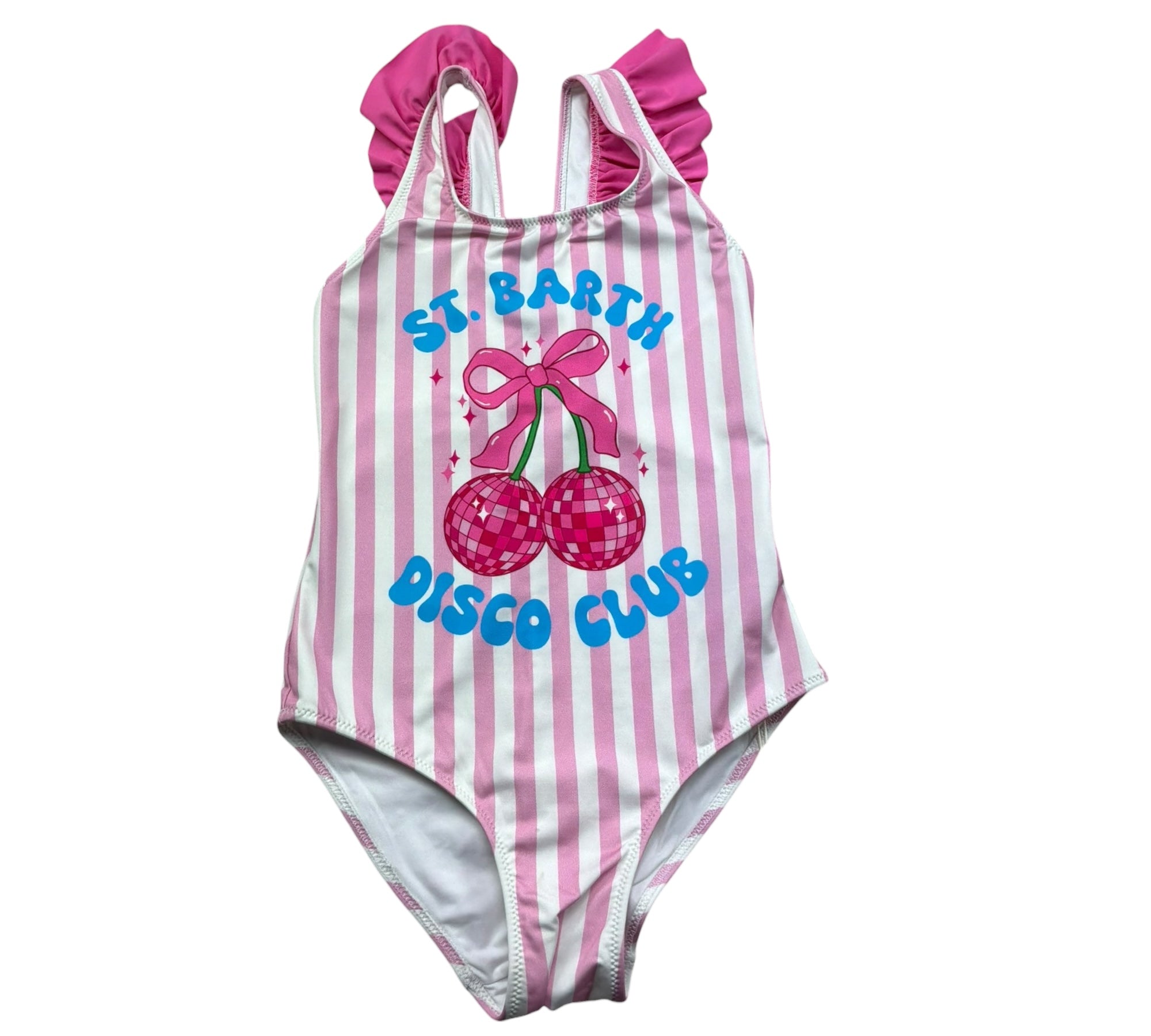 Saint Barth Costume Intero Fantasia A Righe per Bambina CAROL BIANCO/ROSA SAINT BARTH 