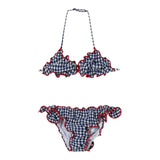 Saint Barth Costume 2 Pezzi Triangolo-Slip Tinta Unita Fantasia A Quadrettini per Bambina CEIS001 BIANCO/BLU SAINT BARTH 